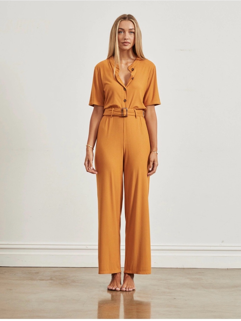 One Mile The Label Willow Belted Jumpsuit